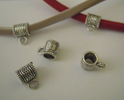 Silver charmfästen Stora x 5