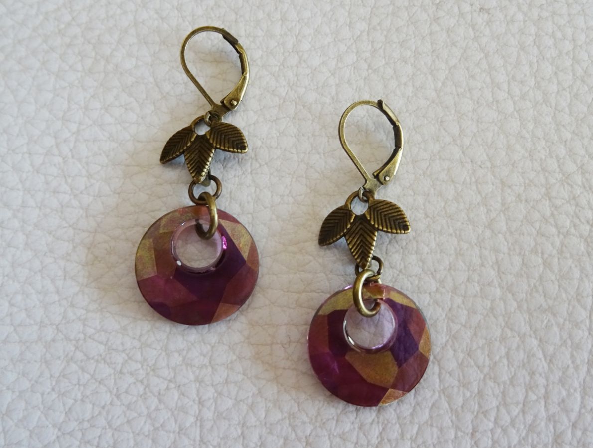 Bohemiska Swarovski lila örhängen