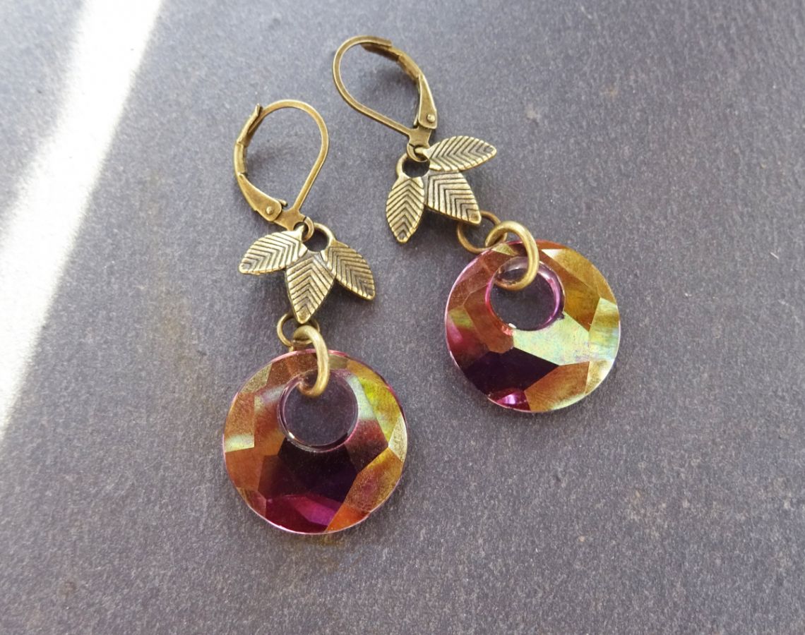 Bohemiska Swarovski lila örhängen