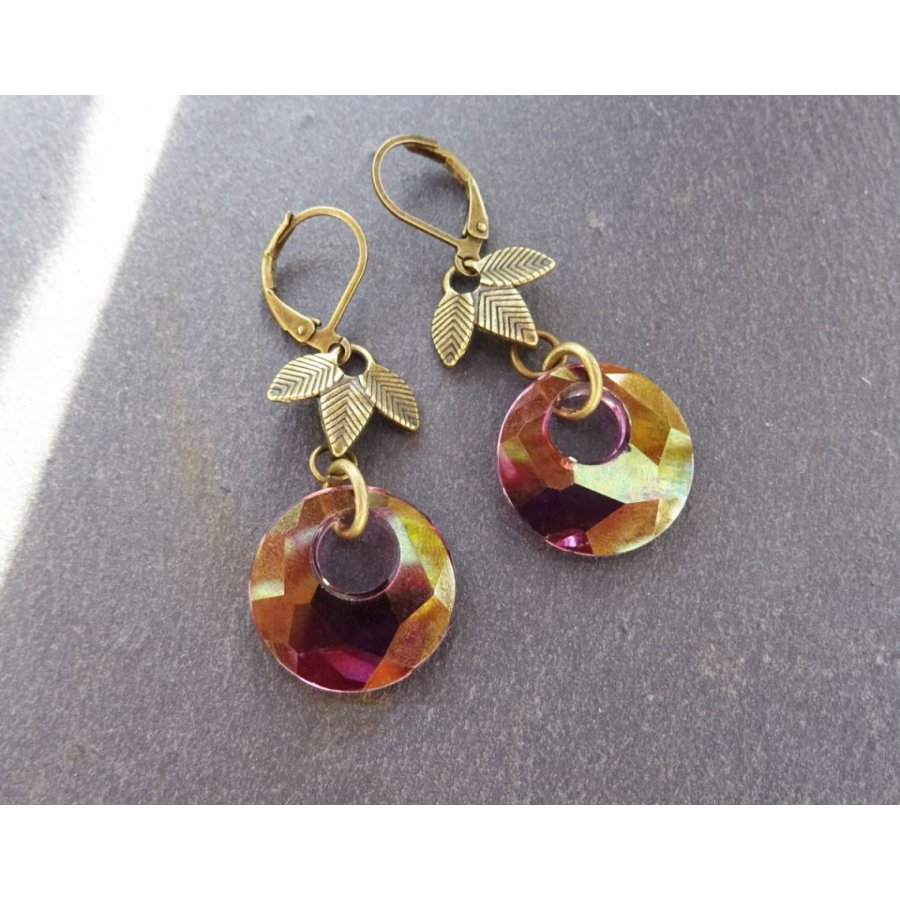 Bohemiska Swarovski lila örhängen