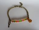 Armband brons kedja Amber och Olivine
