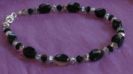 Armband Black Agates &amp; Swarovski kristall 