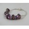 Silverarmband med lila pärlor och strass