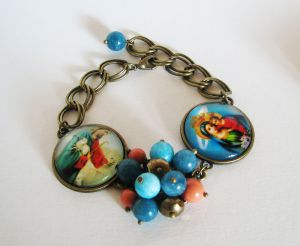 Jesus och Maria cabochon armband på kedja
