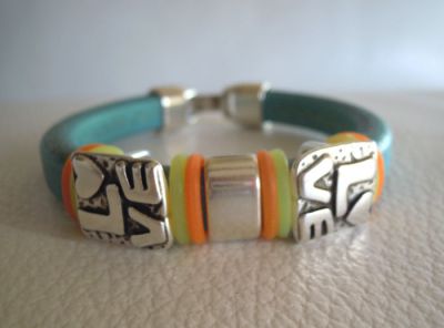 Läderarmband Regaliz Turquoise Love 