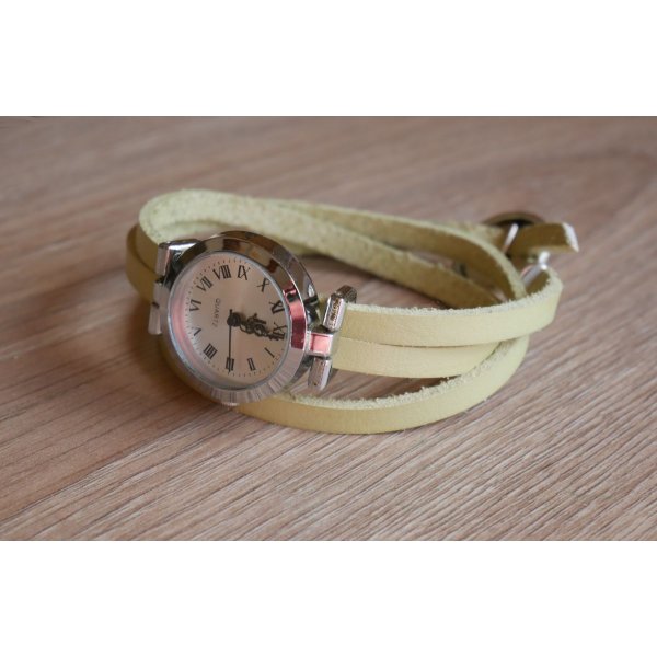 Läderarmband Anisgrönt, justerbart trippelarmband