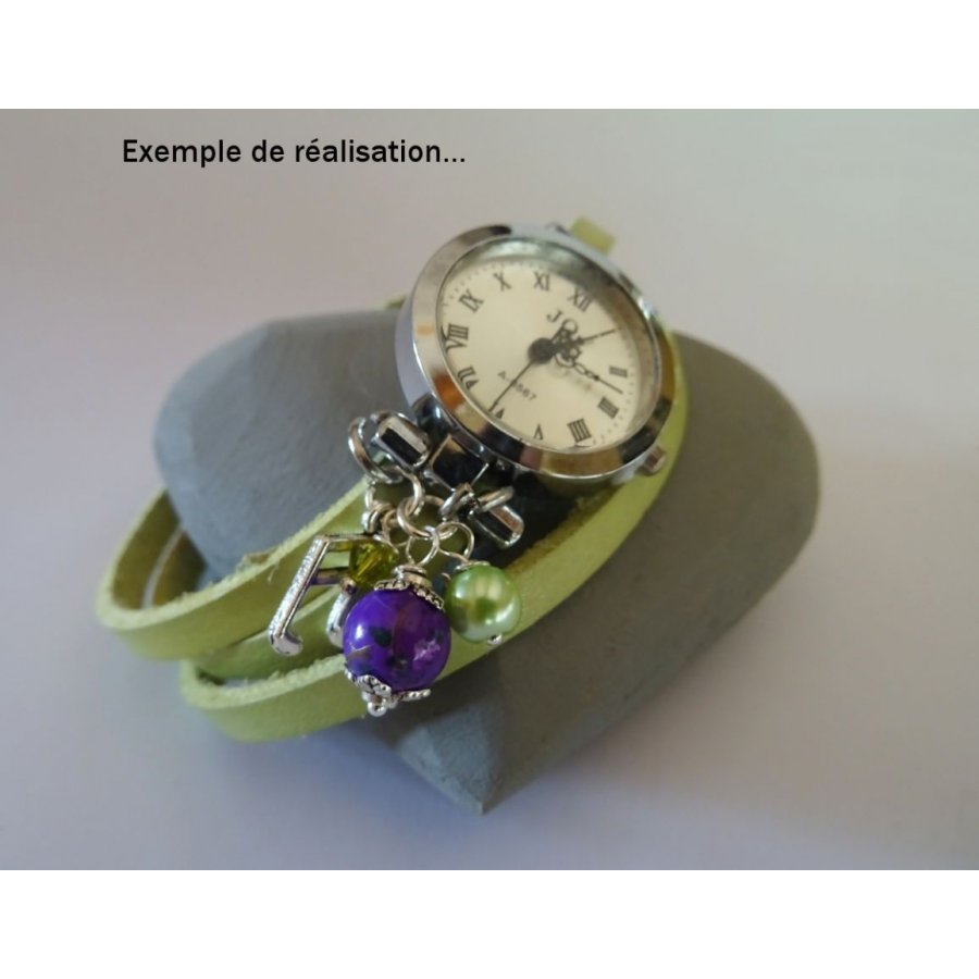 Läderarmband Anisgrönt, justerbart trippelarmband