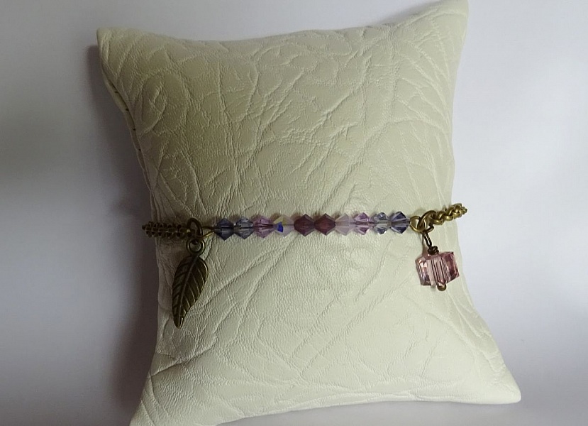 Smal brons kedja armband Violet