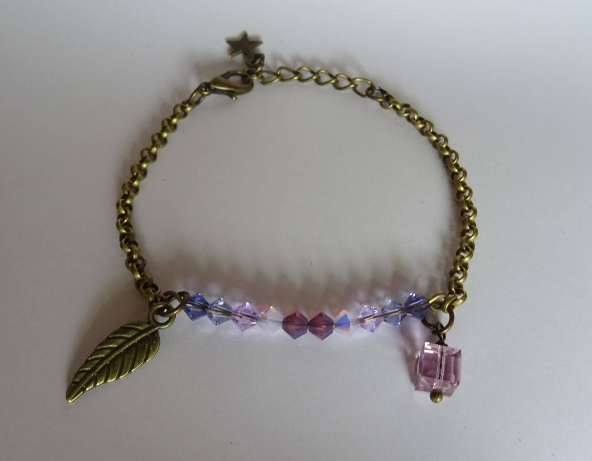 Smal brons kedja armband Violet