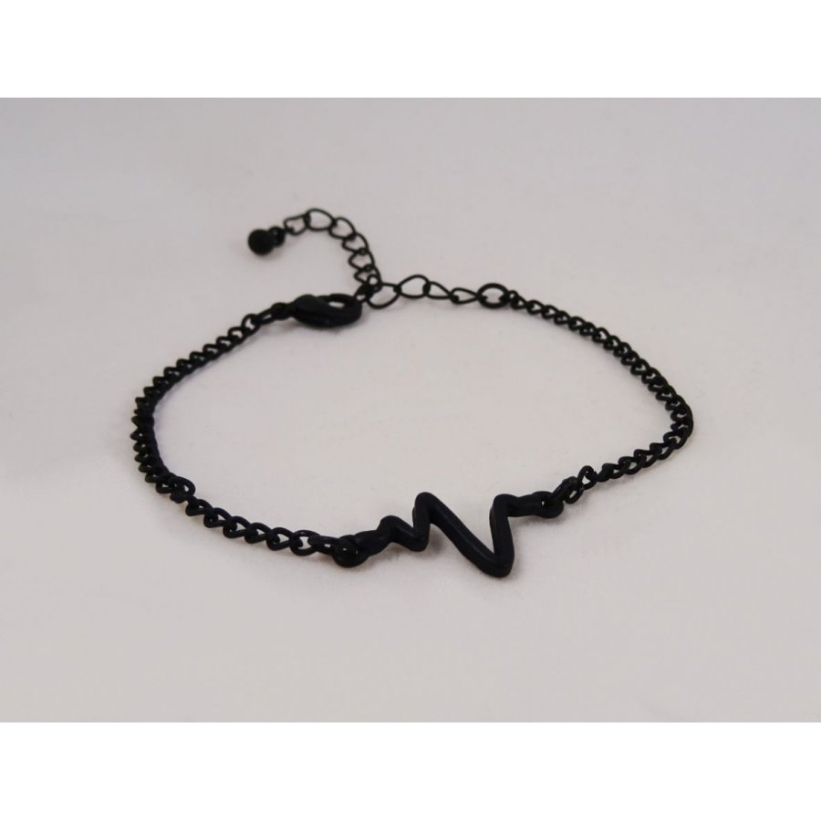 Tunn svart armband design Waves