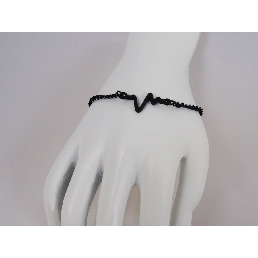 Tunn svart armband design Waves