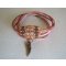 Saipan armband dubbel sväng rosa läder 