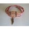 Saipan armband dubbel sväng rosa läder 