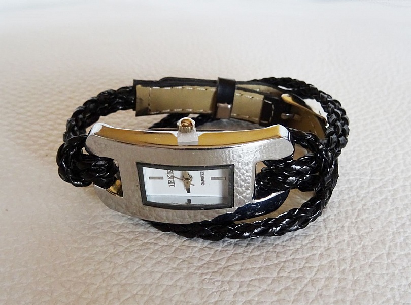 Bracelet montre tress&eacute; ciel