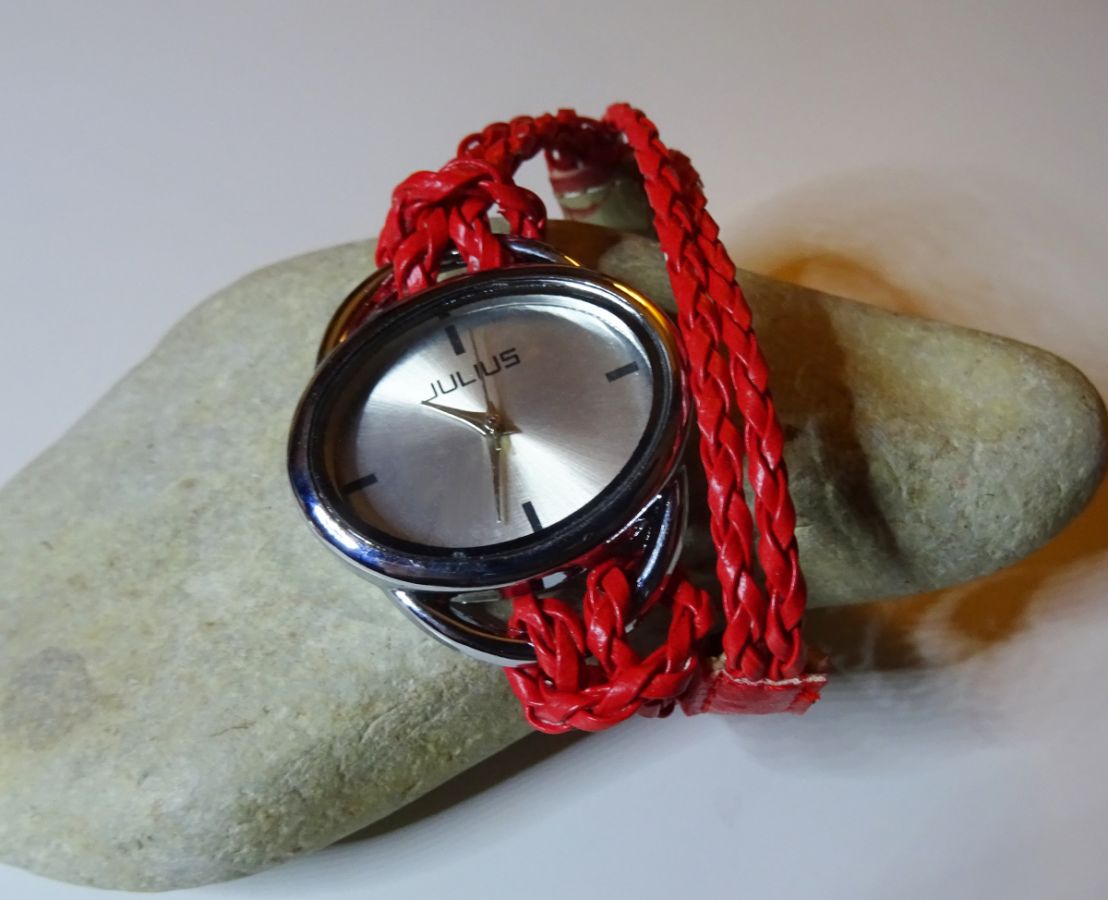 Bracelet montre tressé blanc