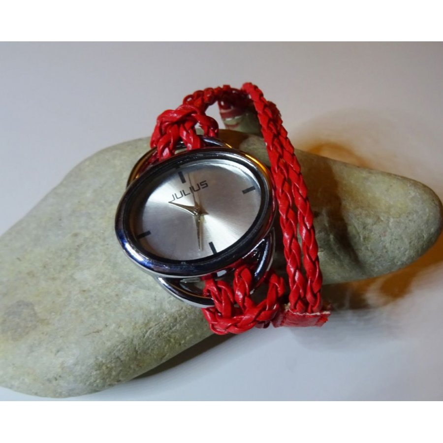 Bracelet montre tressé blanc