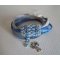 Saipan dubbel sväng läderarmband blå