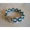 Silky White Teal armband