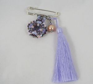 Andros Lila Pompon Brosch