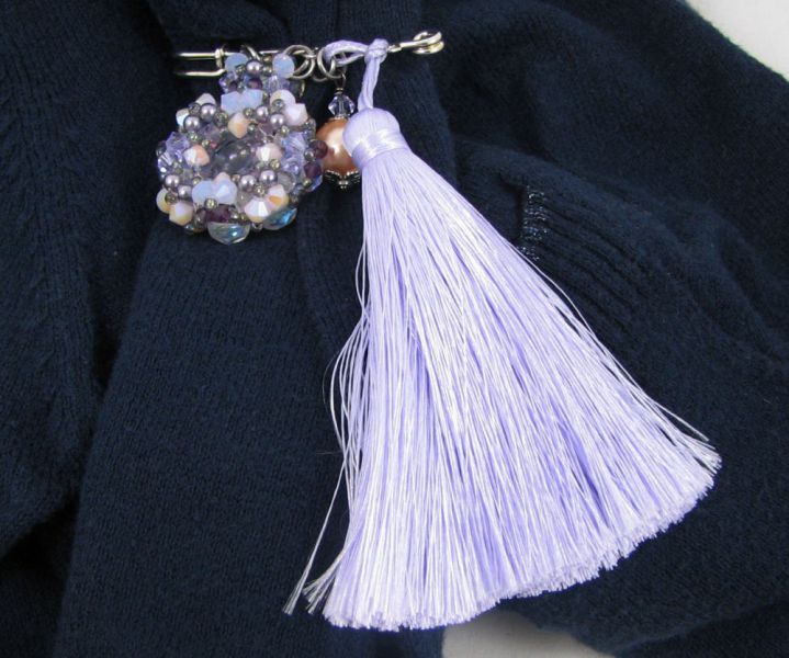 Andros Lila Pompon Brosch
