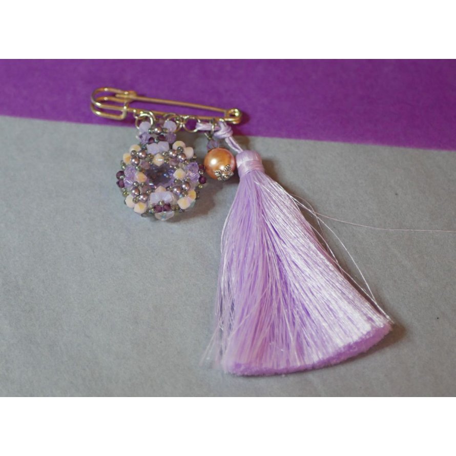 Andros Lila Pompon Brosch