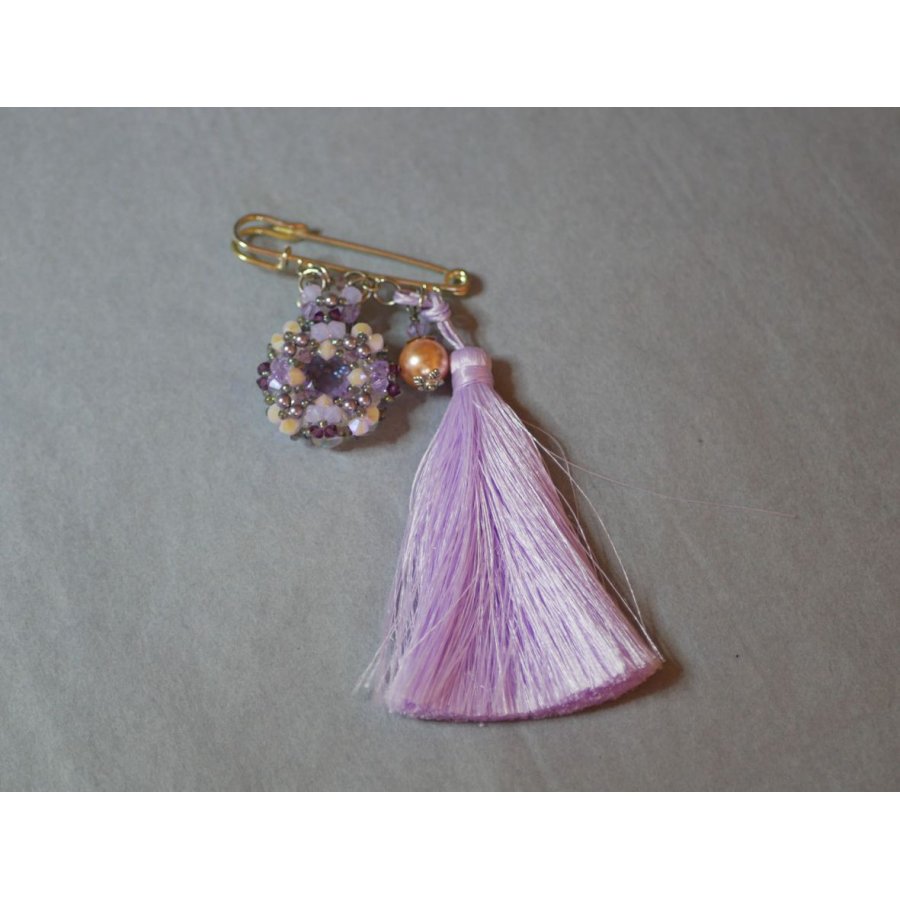Andros Lila Pompon Brosch