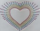Multicolour rhinestone hjärta