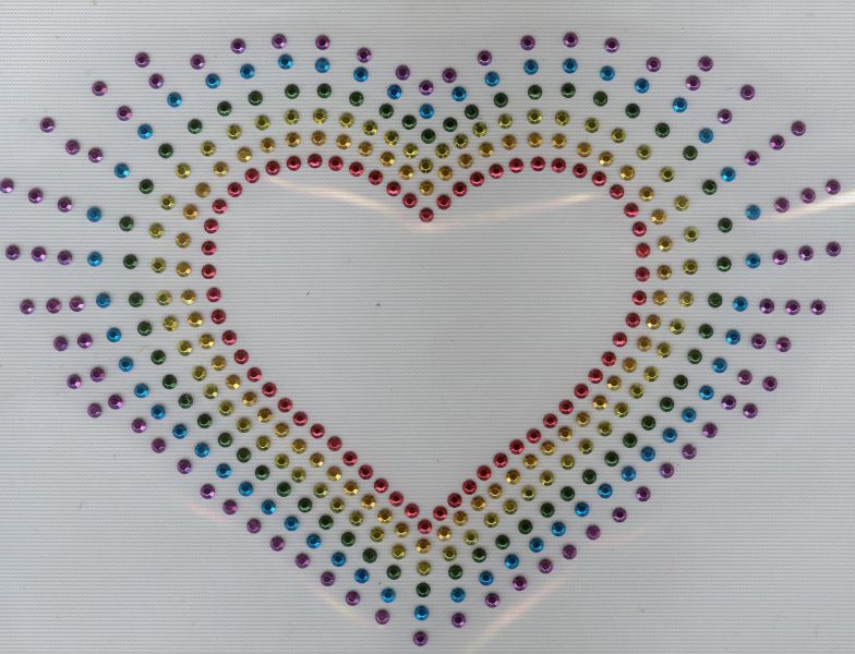 Multicolour rhinestone hjärta