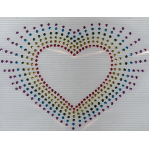 Multicolour rhinestone hjärta