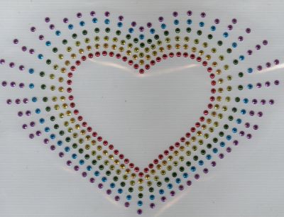 Multicolour rhinestone hjärta