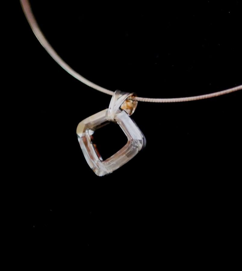 Silver halsband hänge Swarovski Cosmic Square