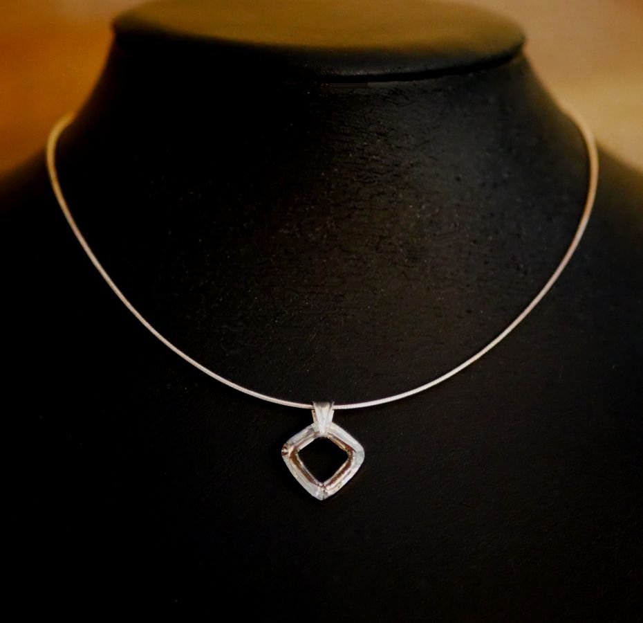 Silver halsband hänge Swarovski Cosmic Square