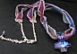 Collier Soie boh&egrave;me Croix en cristal