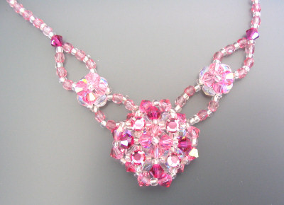 Collier avec strass Addison rose en kit