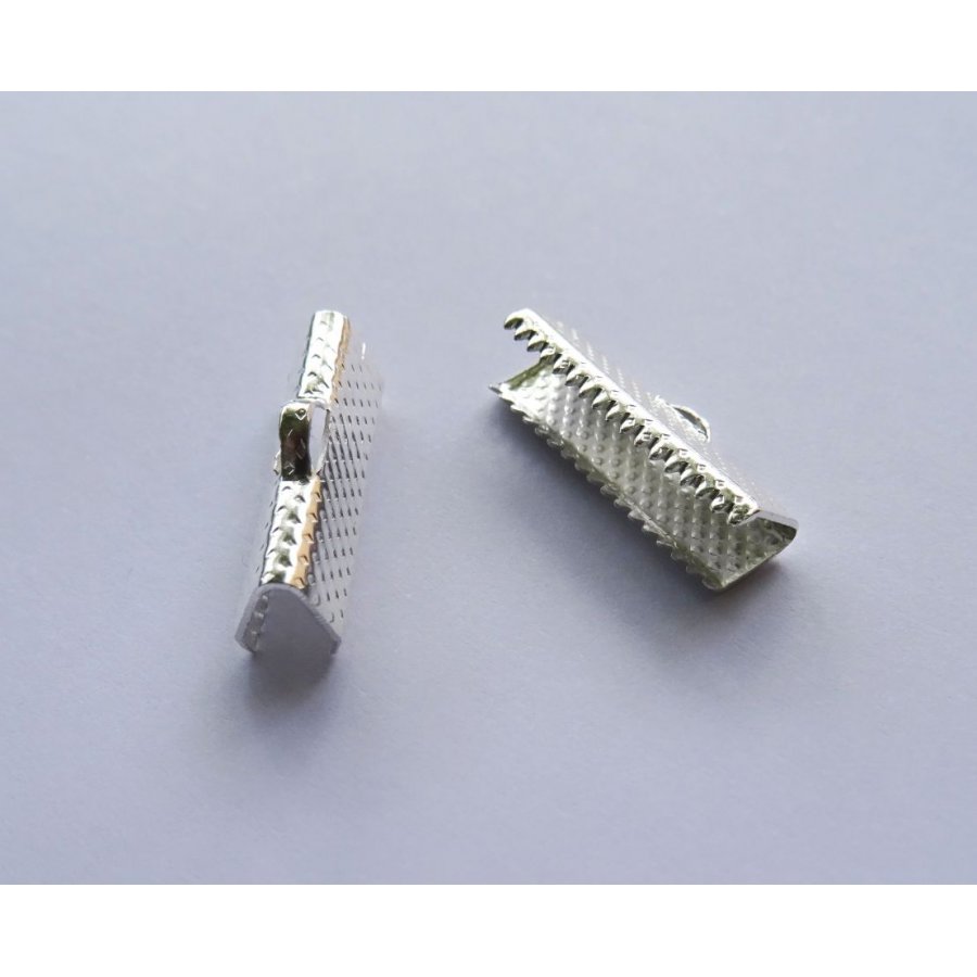 Spetsar för fastspänning silver 20 mm x 2