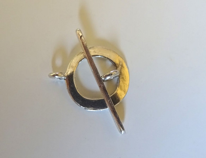 T-Clasp platt ring 17 mm silverpl&auml;terad 