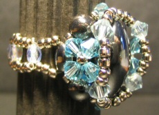 Kit bague Molene H&eacute;matite Aquamarine
