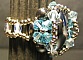 Kit bague Molene H&eacute;matite Aquamarine