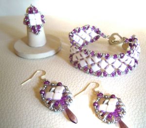 Silkade Ring Kit vit och lila