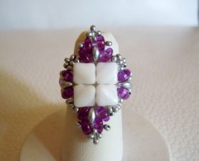 Silkade Ring Kit vit och lila