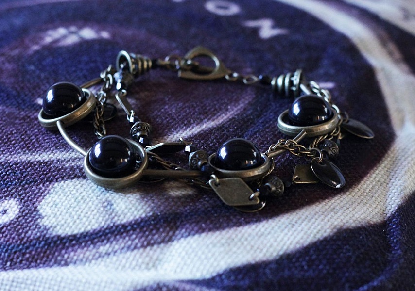 3 rader armband kit Svart och brons