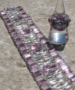 Tila &amp; Twist fönster armband kit Lila/silver