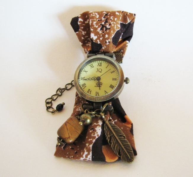 Wax tyg armbandsur kit Afrikansk brun