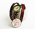 Montre cuir Marron cabochon Gourmand chocolat
