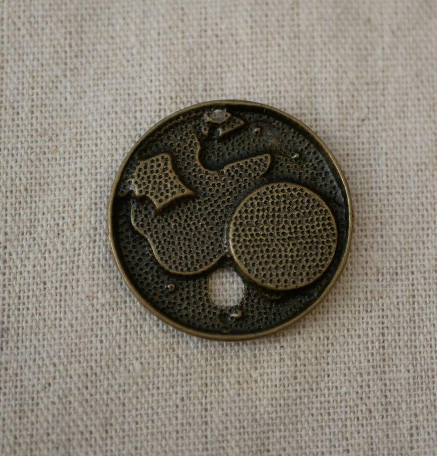 Rund brons Steampunk medaljong 
