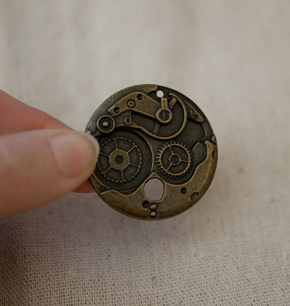 Rund brons Steampunk medaljong 