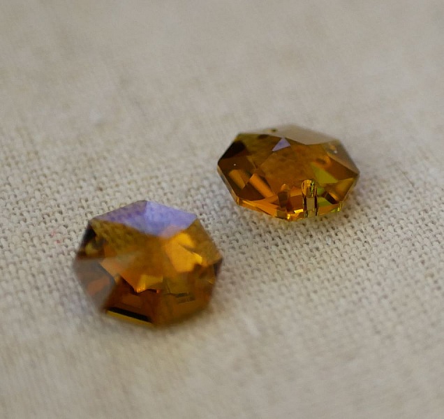 Swarovski Topaz 14mm Crystal Octagon Connector