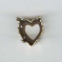 Hjärtinställning 11x10mm antik guld