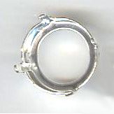 Runda Rivoli-inställning 14mm silverpläterad