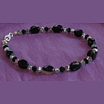 Armband Black Agates &amp; Swarovski kristall 